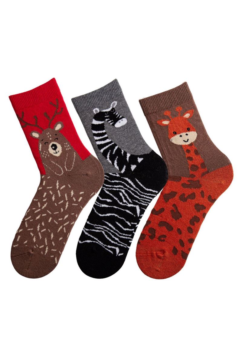 BROSS KIDS ANIMAL PATTERNED CREW SOCKS ASORTY