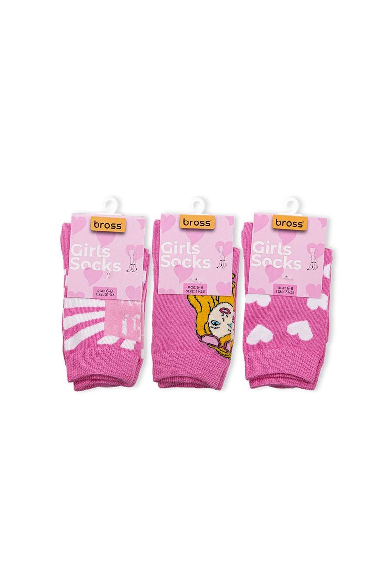 BROSS GIRLS' CREW SOCKS ASORTY