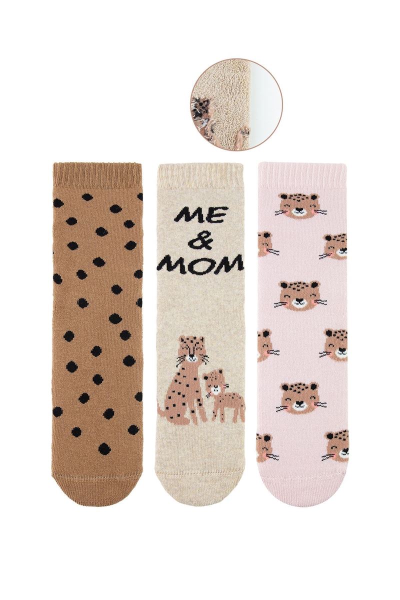 BROSS ME & MOM ANIMAL GIRLS’ TERRY SOCKS ASORTY