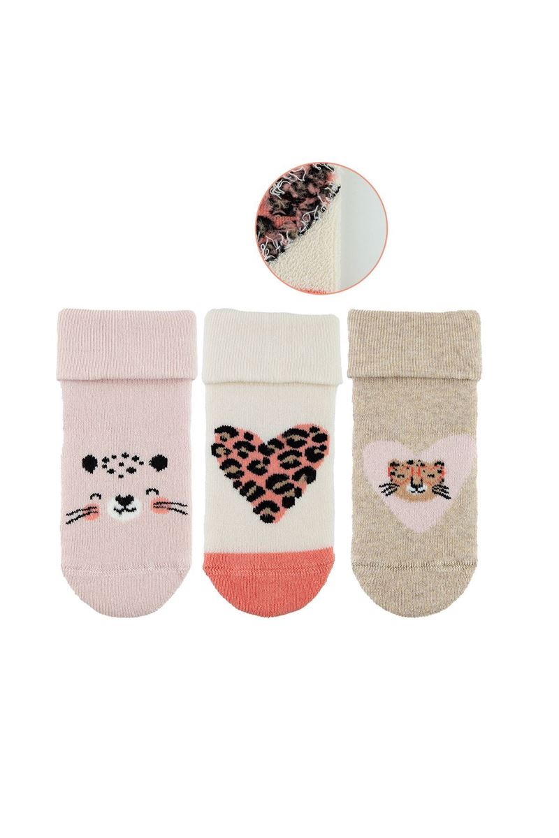 BROSS LEOPAR BABY GIRLS’ TERRY SOCKS ASORTY