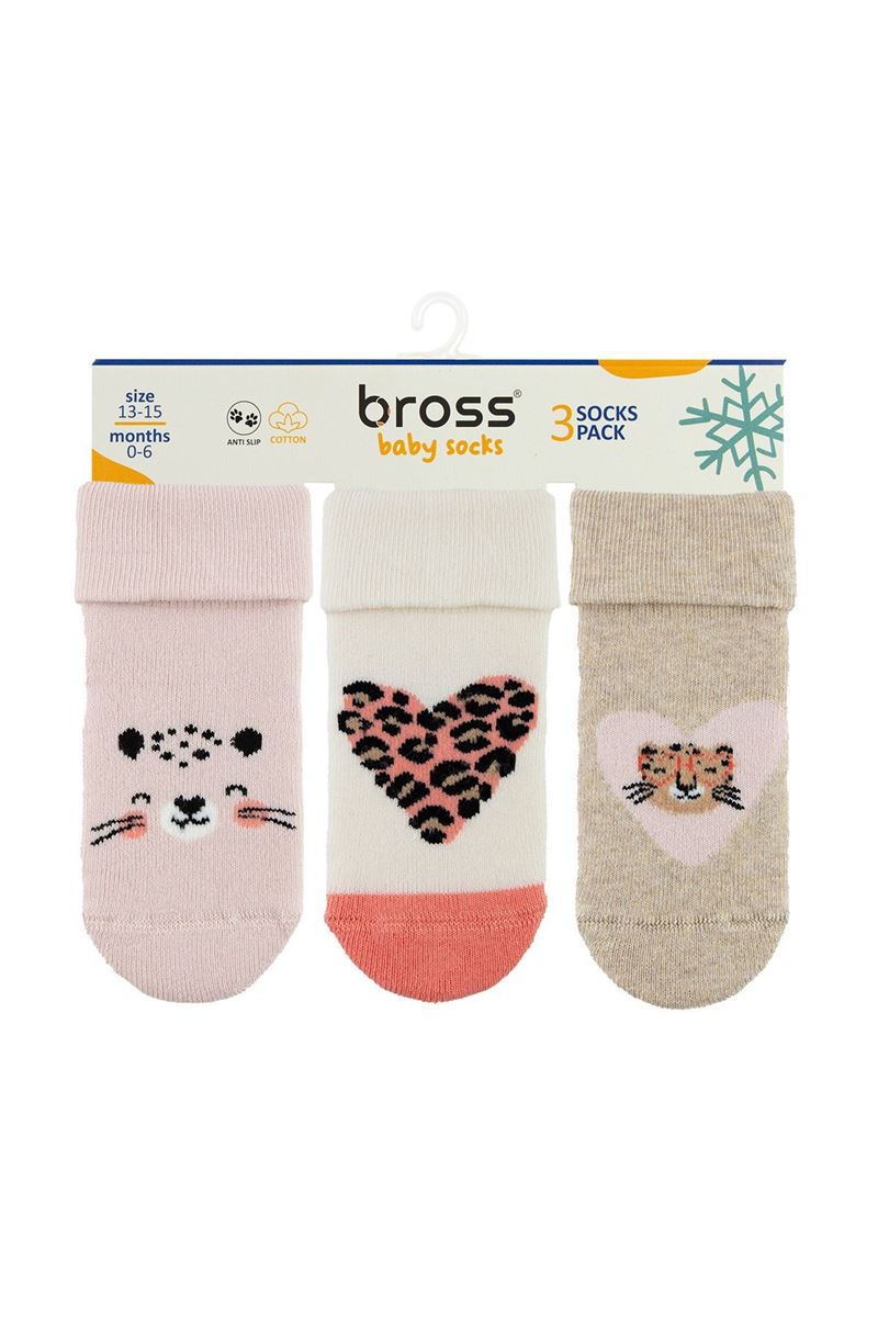 BROSS LEOPAR BABY GIRLS’ TERRY SOCKS ASORTY