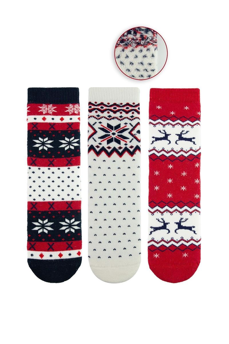 BROSS SNOW GIRLS' TERRY SOCKS ASORTY