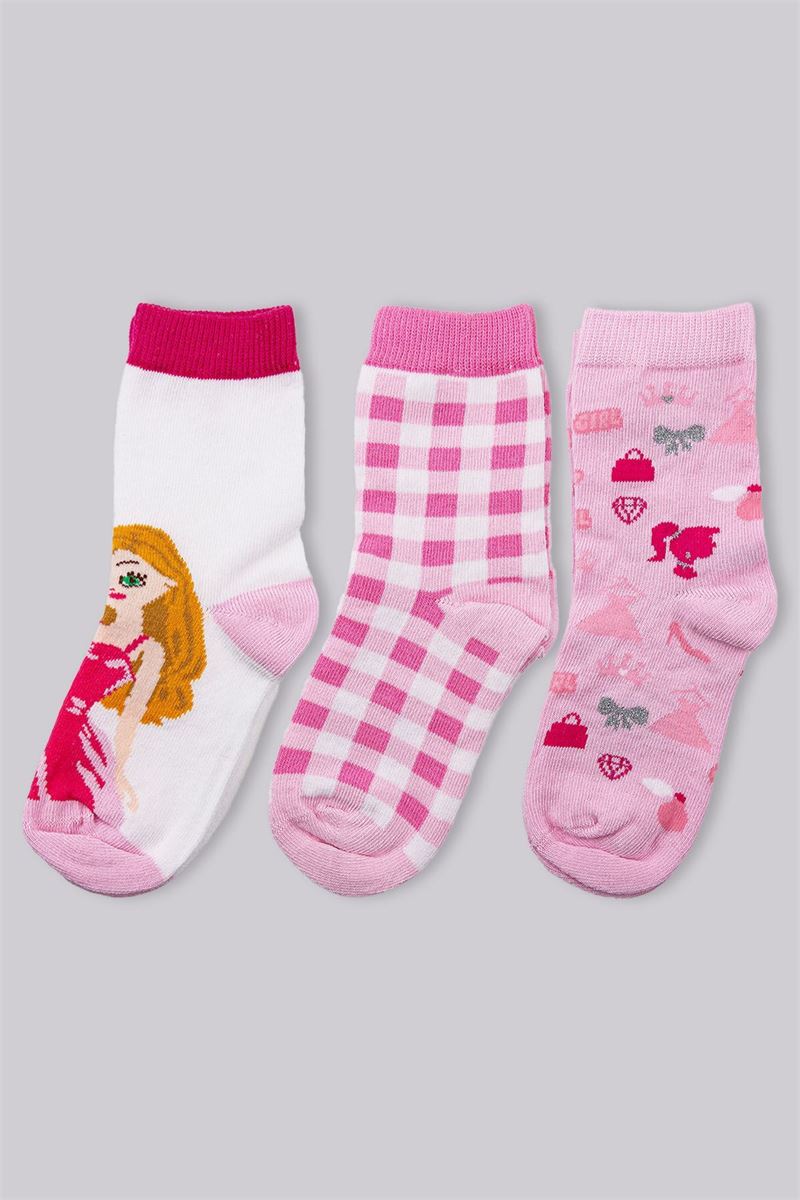 BROSS GIRLS' CREW SOCKS ASORTY