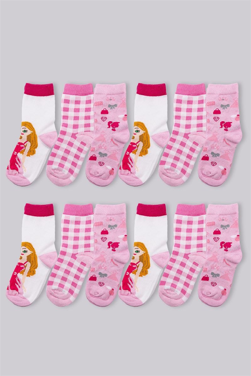 BROSS GIRLS' CREW SOCKS ASORTY