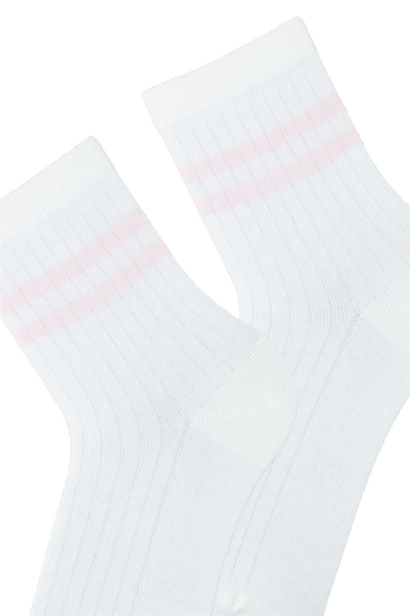 BROSS GIRLS' STRIPTED CREW SOCKS ASORTY