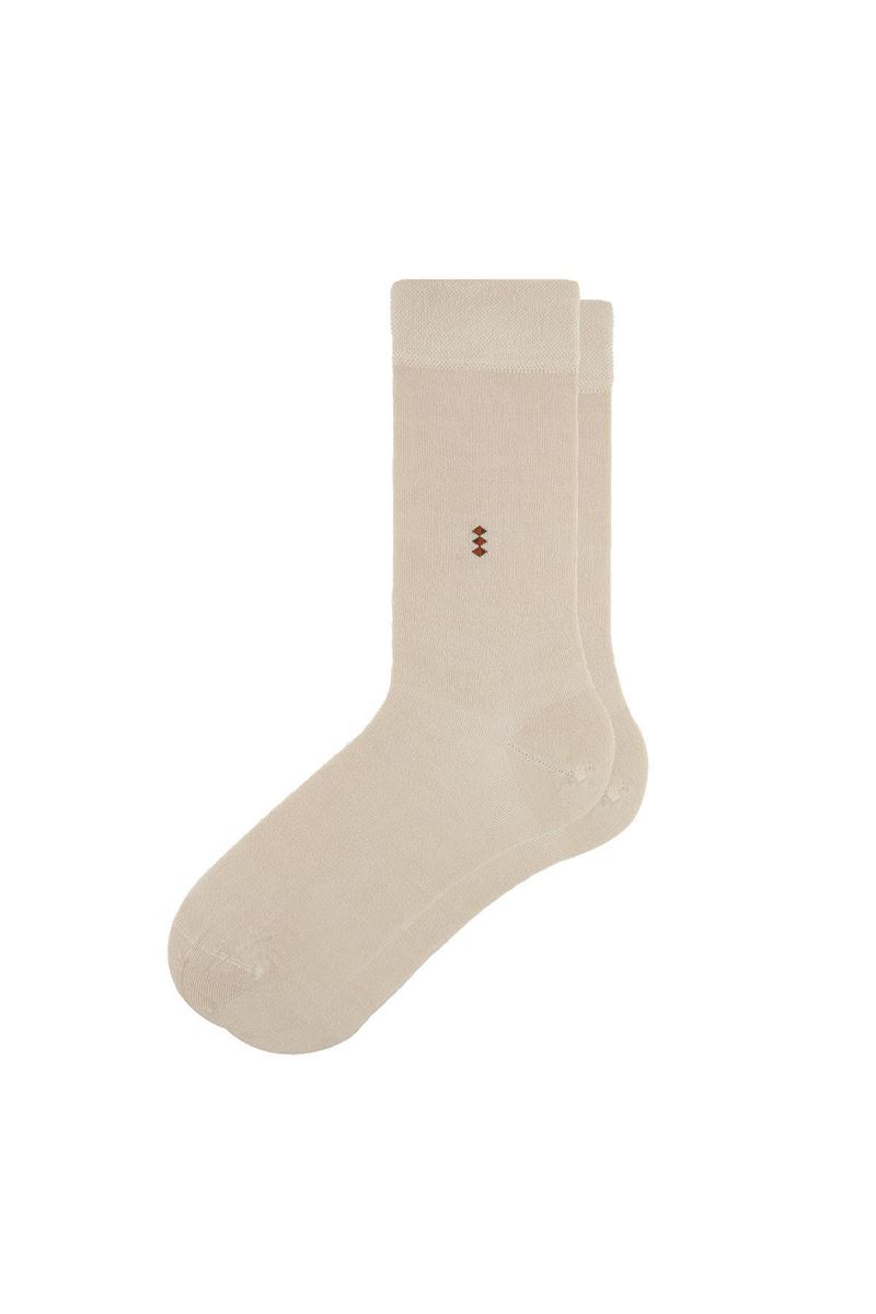 BROSS TINY PATTERNED OF STOCKING MEN S BAMBOO SOCKS BEIGE