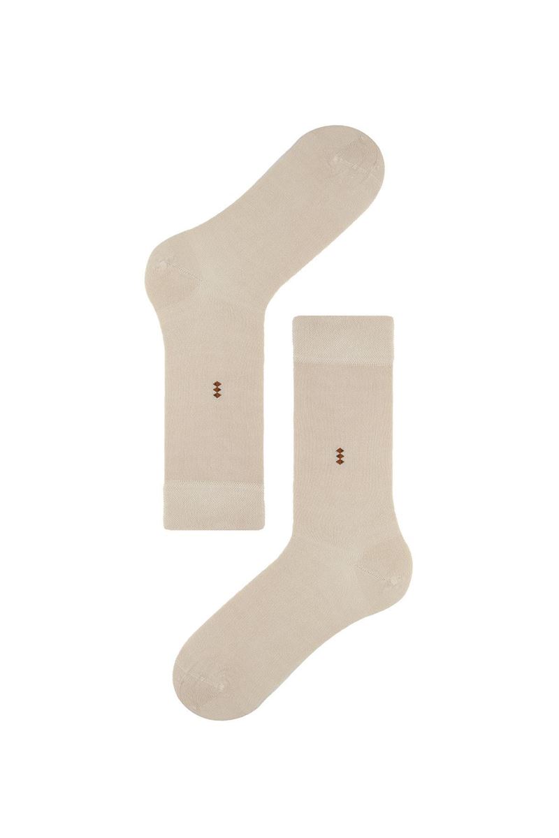 BROSS TINY PATTERNED OF STOCKING MEN S BAMBOO SOCKS BEIGE