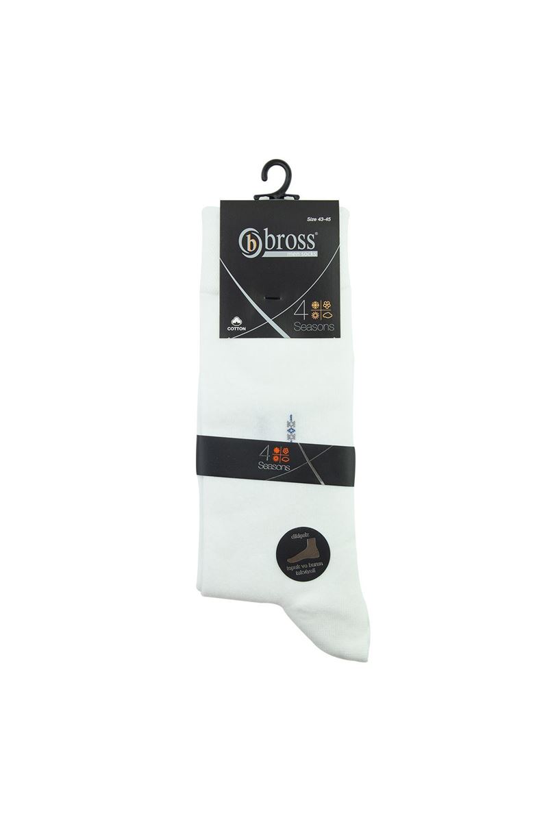 BROSS TINY PATTERNED OF STOCKING MEN S SOCKS WHITE