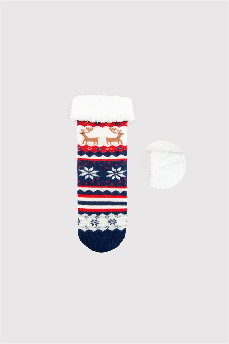 BROSS FURRY KIDS SOCKET SOCKS NAVY BLUE