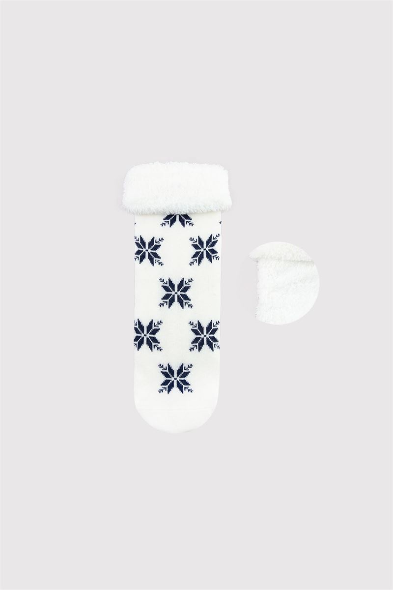 BROSS FURRY KIDS SOCKET SOCKS ECRU