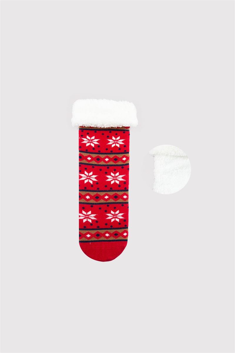 BROSS FURRY KIDS SOCKET SOCKS RED