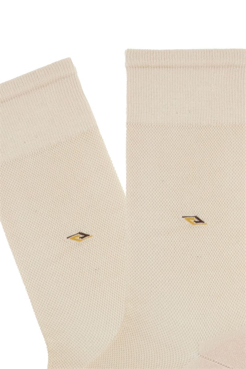 BROSS LACOST KNITTING PATTERNED MEN S SOCKS BEIGE