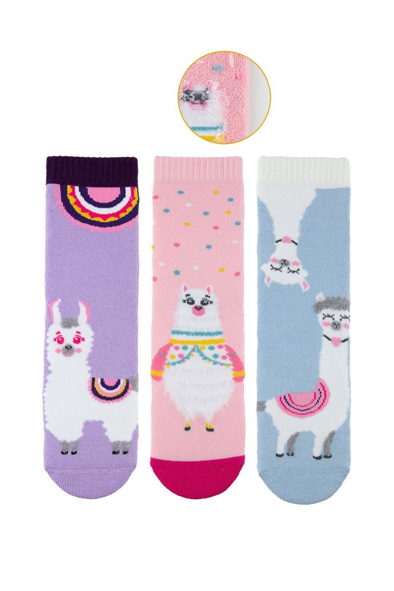 BROSS PINKY ANIMAL GIRLS’ TERRY SOCKS ASORTY