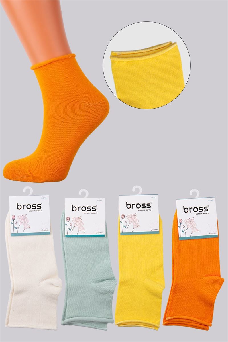 BROSS WOMEN NON-RUBBER CREW SOCKS 