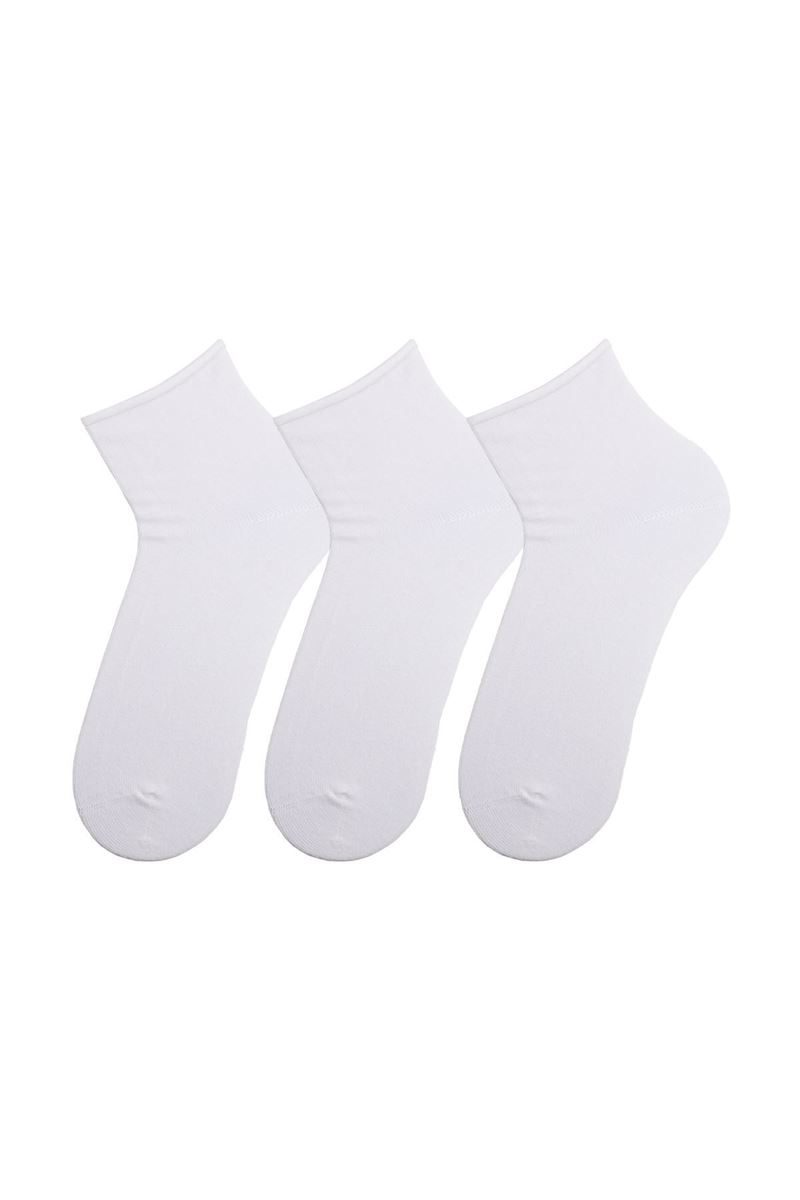 BROSS WOMEN NON-RUBBER CREW SOCKS WHITE