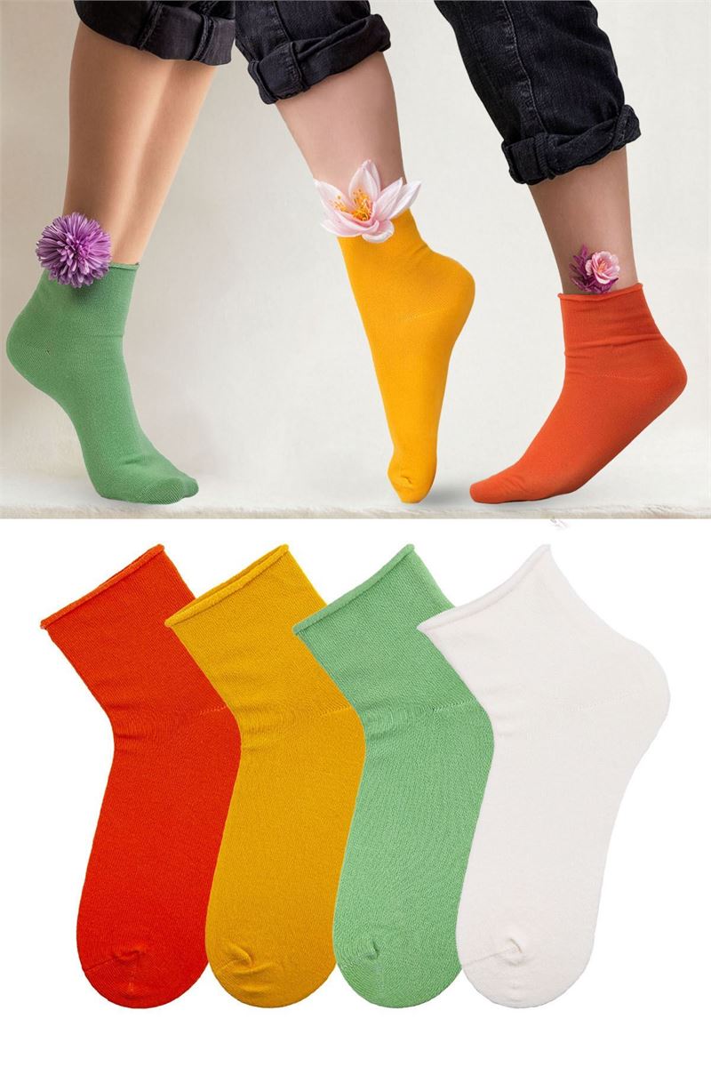 BROSS WOMEN NON-RUBBER CREW SOCKS 