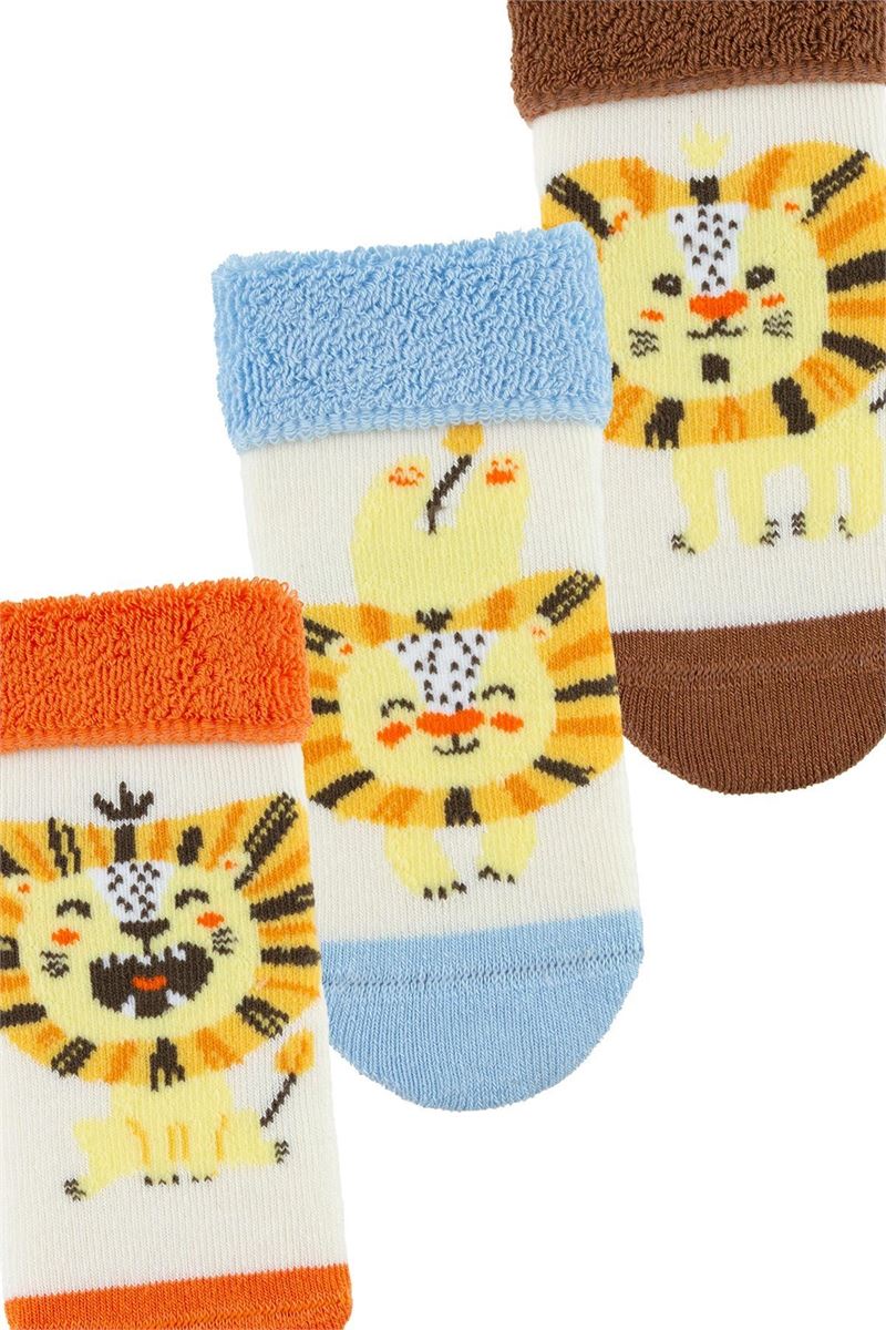 BROSS JUMPING LION BABY BOYS’ TERRY SOCKS ASORTY