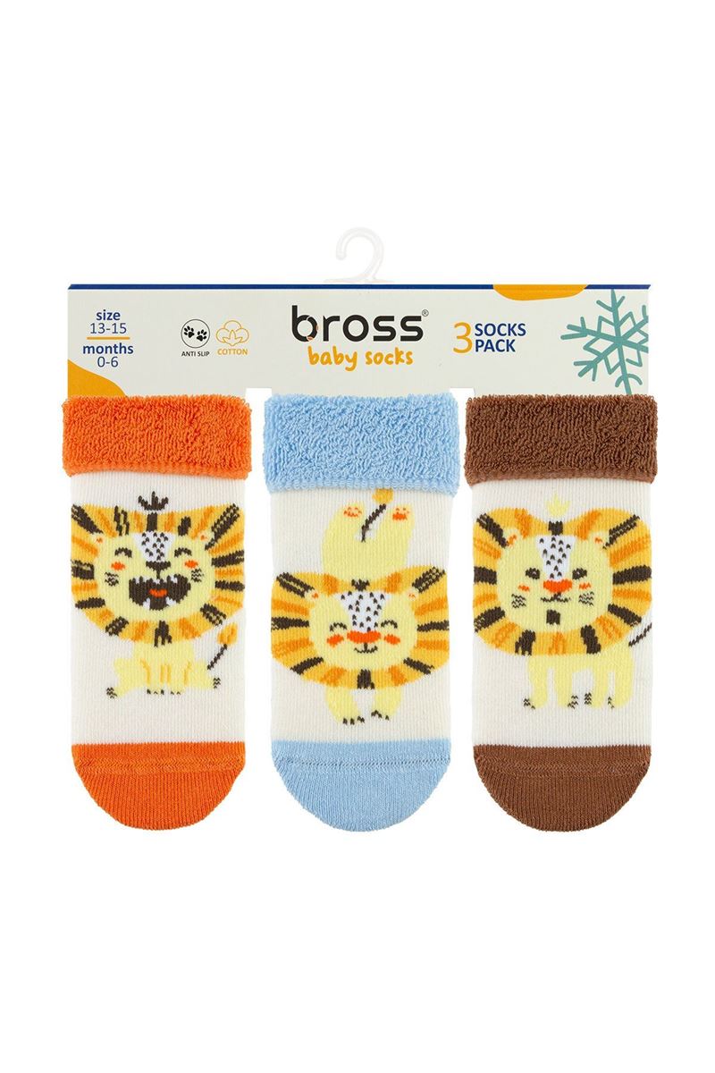 BROSS JUMPING LION BABY BOYS’ TERRY SOCKS ASORTY