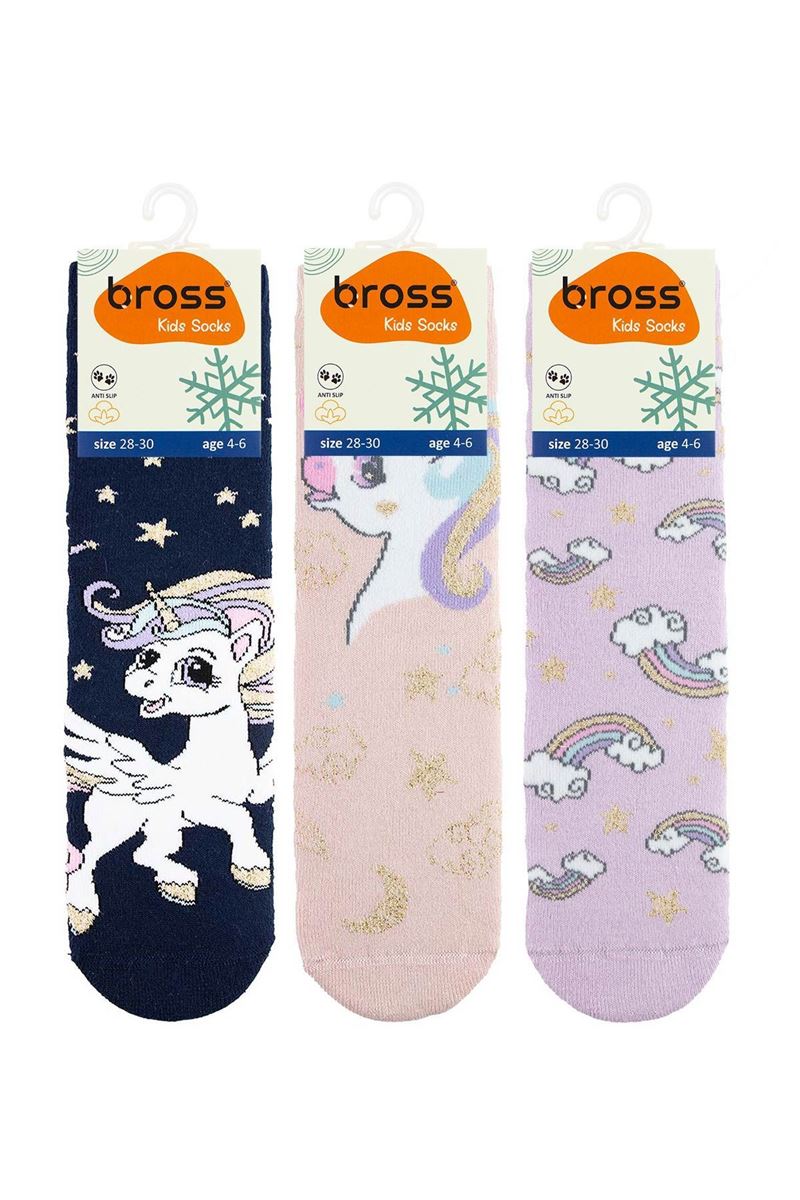 BROSS SWEET UNICORN GIRLS’ TERRY SOCKS ASORTY