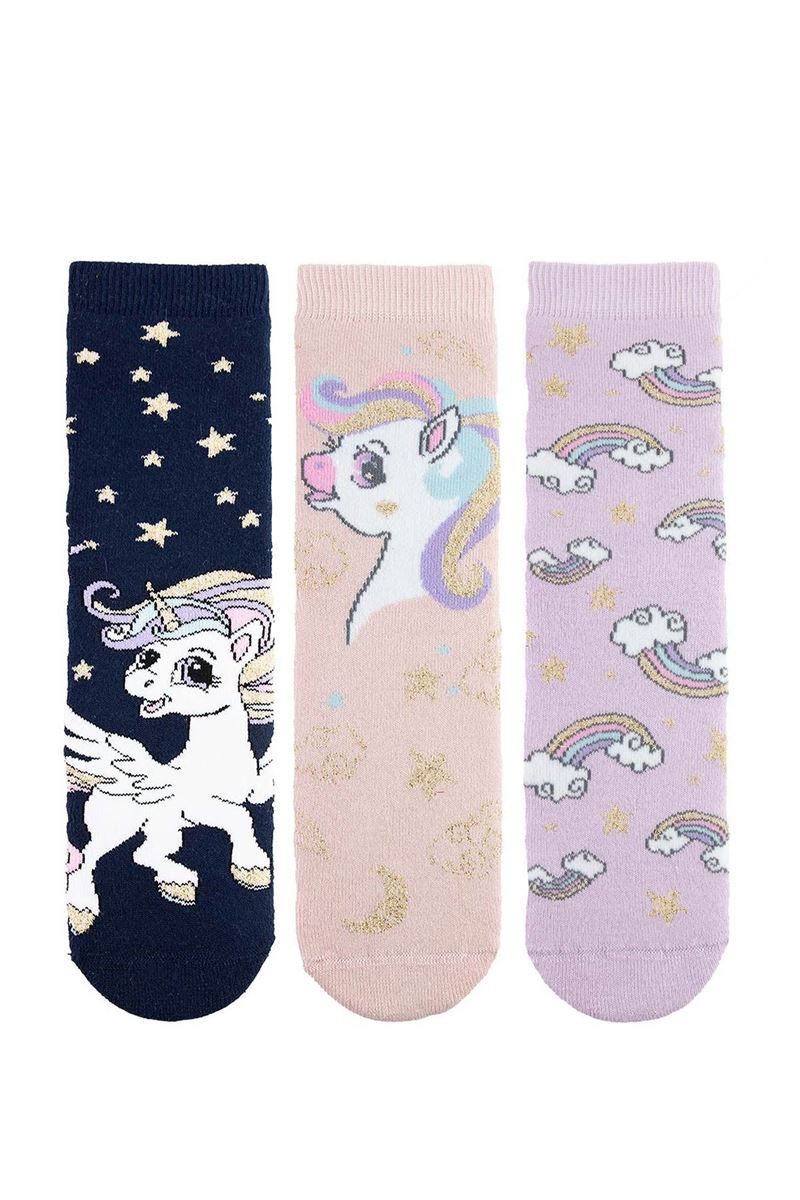 BROSS SWEET UNICORN GIRLS’ TERRY SOCKS ASORTY