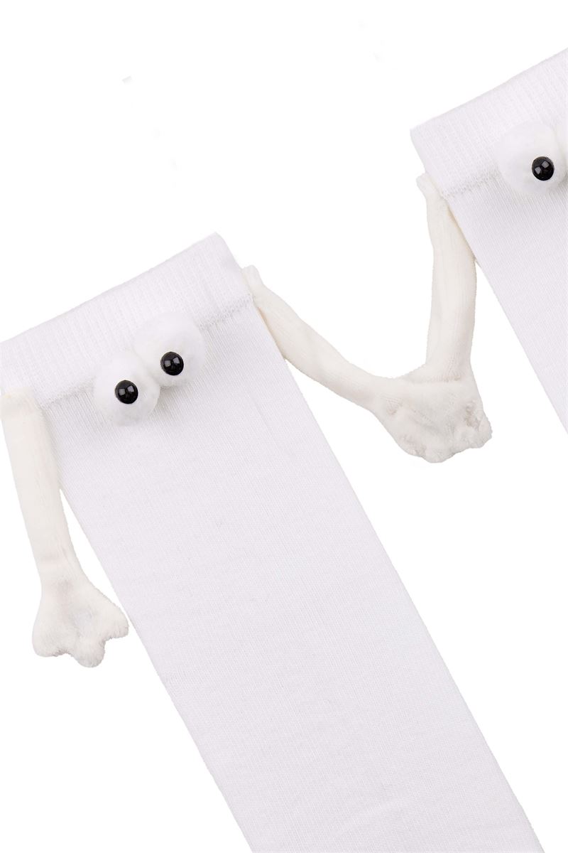 BROSS KIDS HOLDING HANDS MAGNETIC SOCKS WHITE