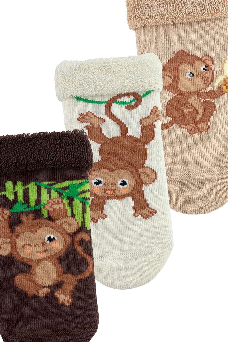 BROSS MONKEY EATING BANANA BABY BOYS’ TERRY SOCKS ASORTY