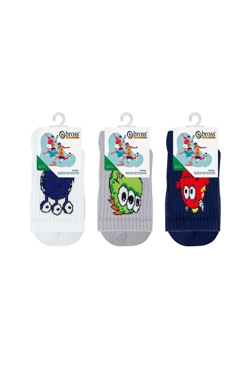 BROSS MONSTER PATTERN SPORT BOY SOCKET SOCKS ASORTY