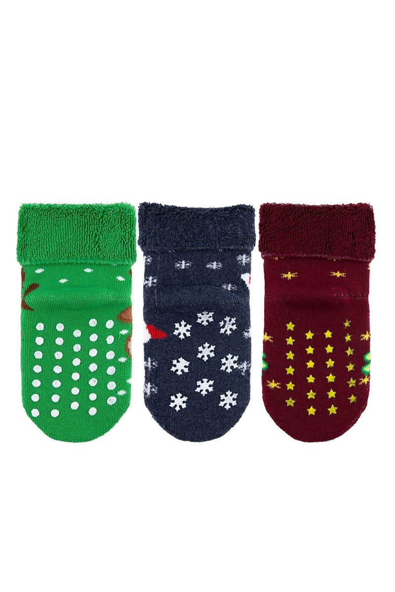 BROSS CHRISTMAS BABY BOYS’ TERRY SOCKS ASORTY