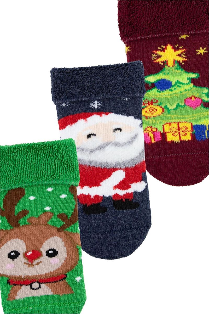 BROSS CHRISTMAS BABY BOYS’ TERRY SOCKS ASORTY