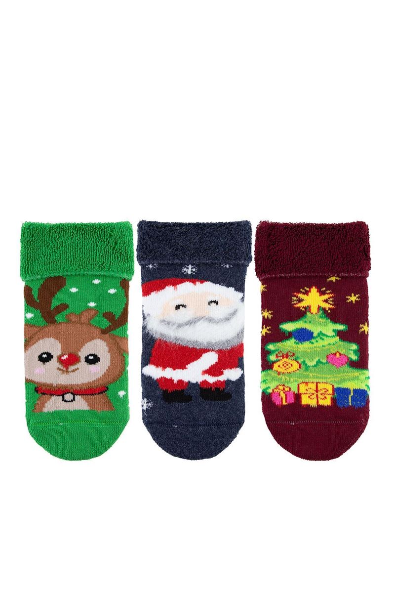 BROSS CHRISTMAS BABY BOYS’ TERRY SOCKS ASORTY