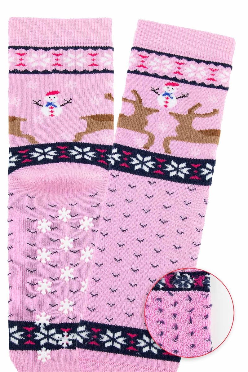 BROSS PINK DEER GIRLS’ TERRY SOCKS ASORTY