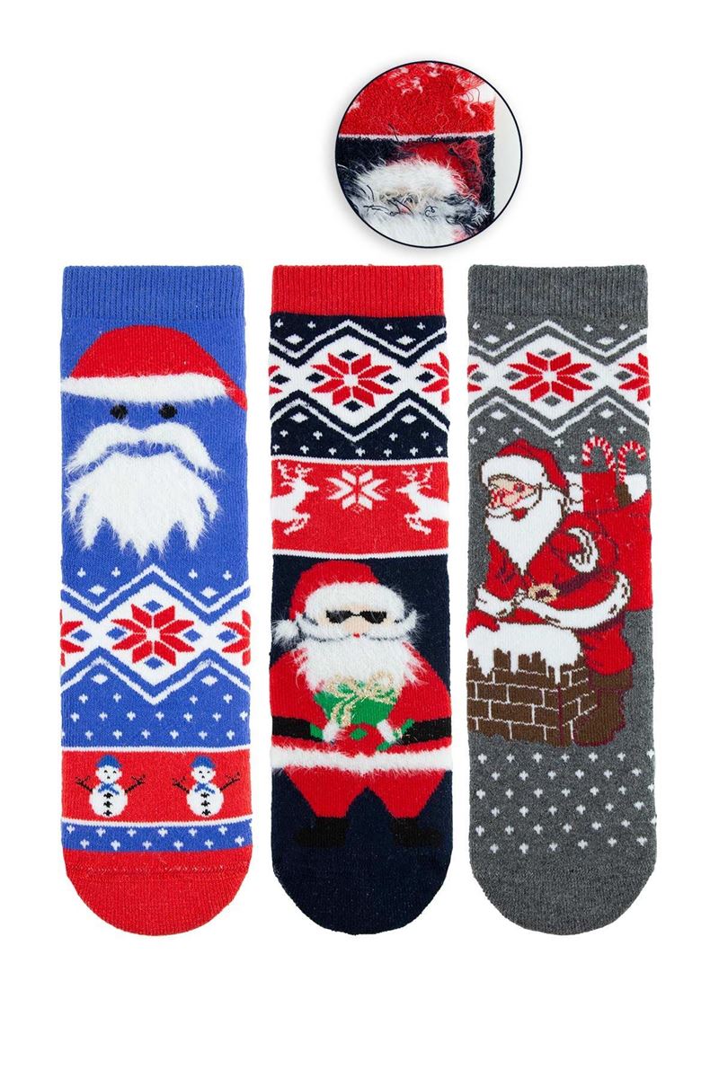 BROSS SANTA CLAUS & SNOW BOYS’ TERRY SOCKS ASORTY