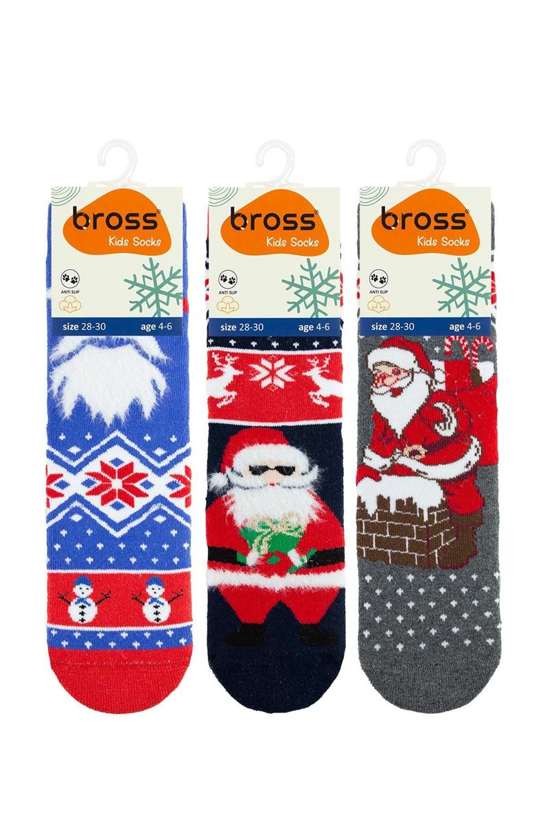 BROSS SANTA CLAUS & SNOW BOYS’ TERRY SOCKS ASORTY