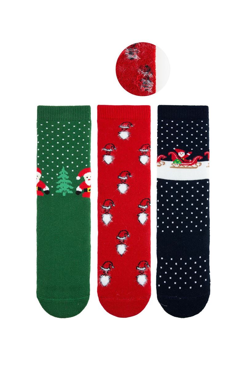 BROSS SANTA CLAUS BOYS’ TERRY SOCKS ASORTY