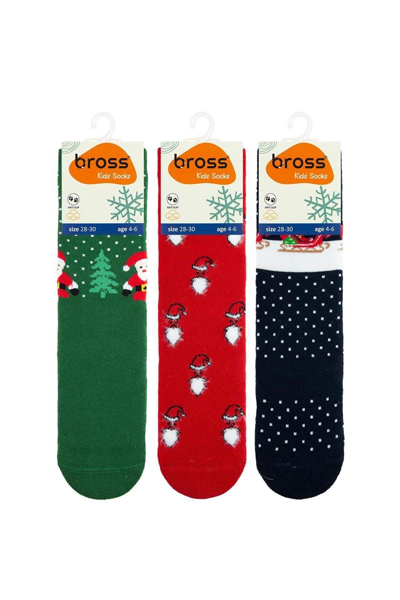 BROSS SANTA CLAUS BOYS’ TERRY SOCKS ASORTY