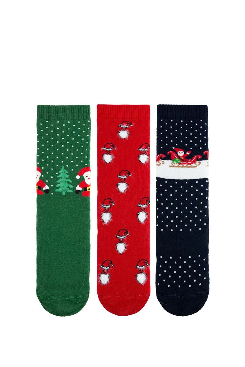 BROSS SANTA CLAUS BOYS’ TERRY SOCKS ASORTY