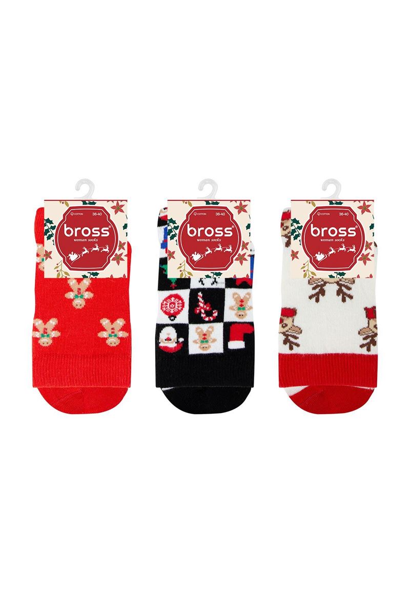 BROSS WOMEN CHRISTMAS CREW SOCKS ASORTY