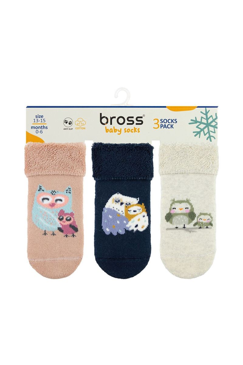 BROSS OWL FAM BABY GIRLS’ TERRY SOCKS ASORTY