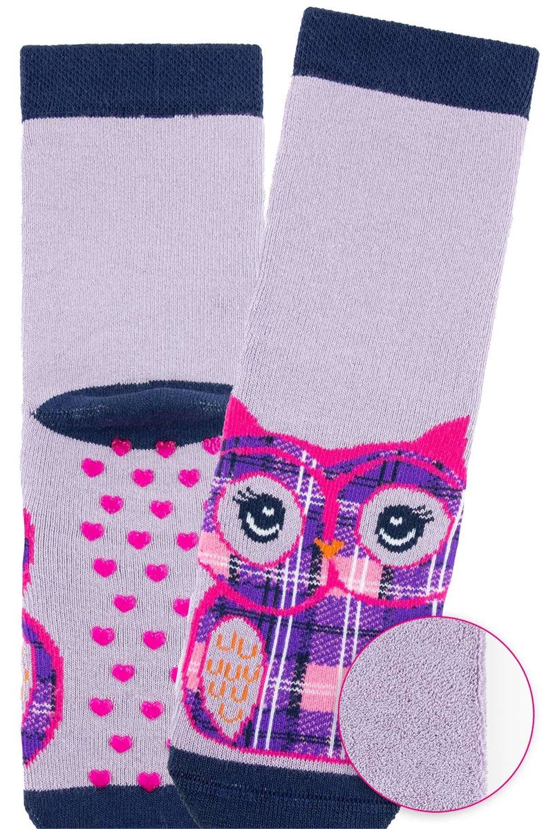 BROSS PURPLE OWL GIRLS’ TERRY SOCKS ASORTY