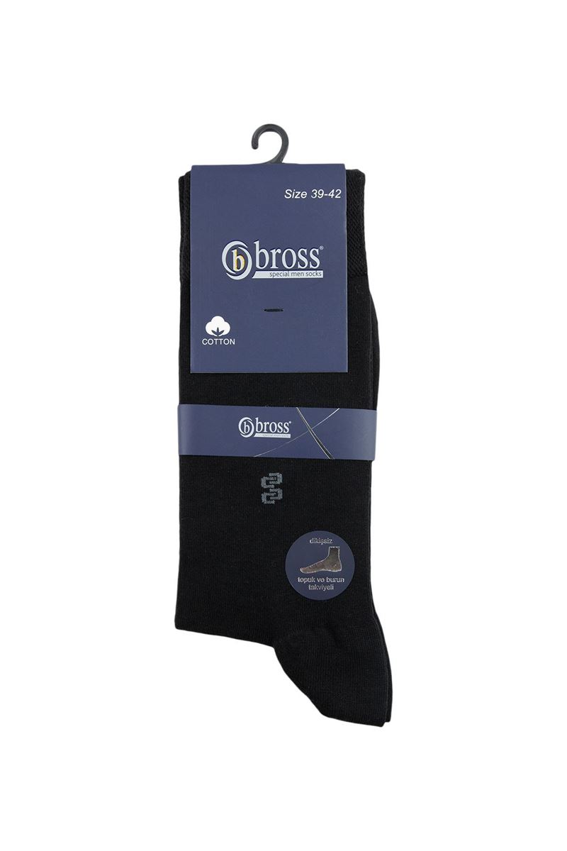 BROSS MEN S SOCKS WITH HIGH COTTON RATIO BLACK