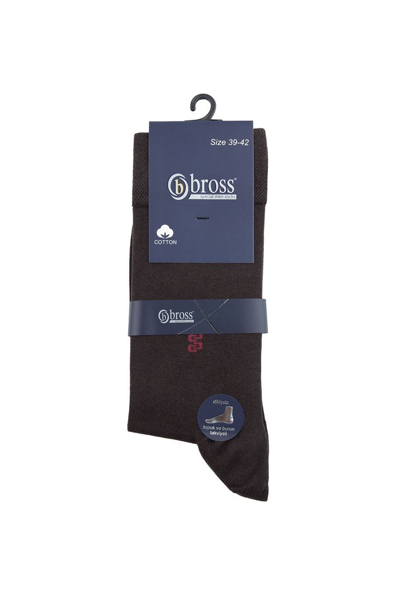 BROSS MEN S SOCKS WITH HIGH COTTON RATIO BROWN