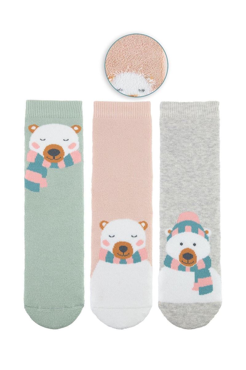 BROSS POLAR BEAR GIRLS’ TERRY SOCKS ASORTY