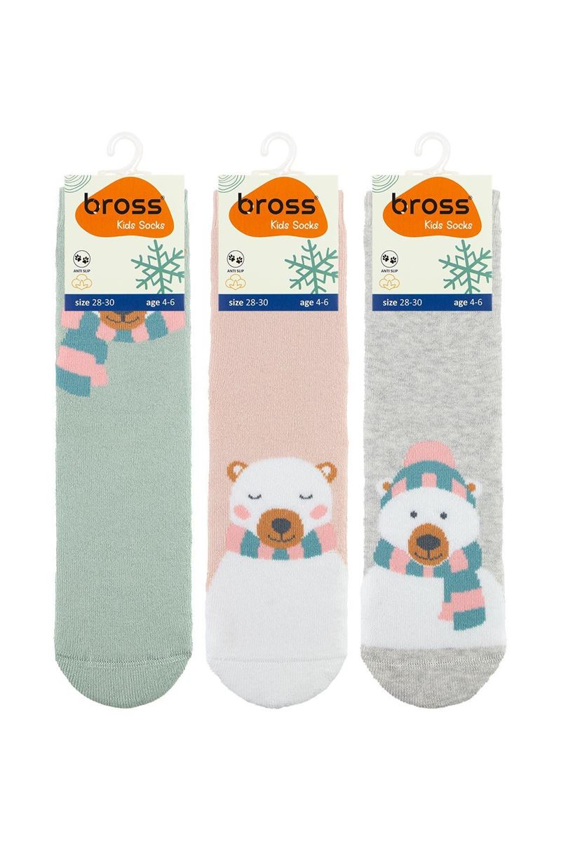 BROSS POLAR BEAR GIRLS’ TERRY SOCKS ASORTY