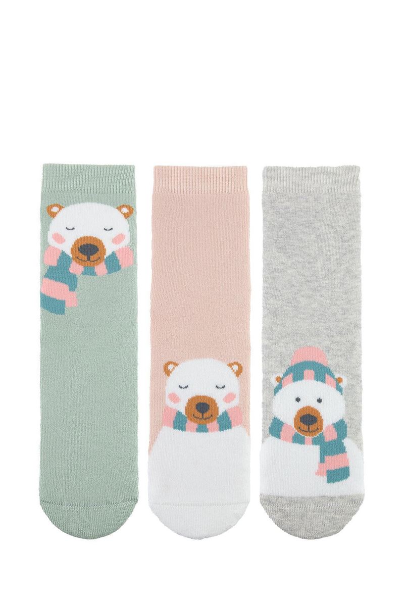 BROSS POLAR BEAR GIRLS’ TERRY SOCKS ASORTY