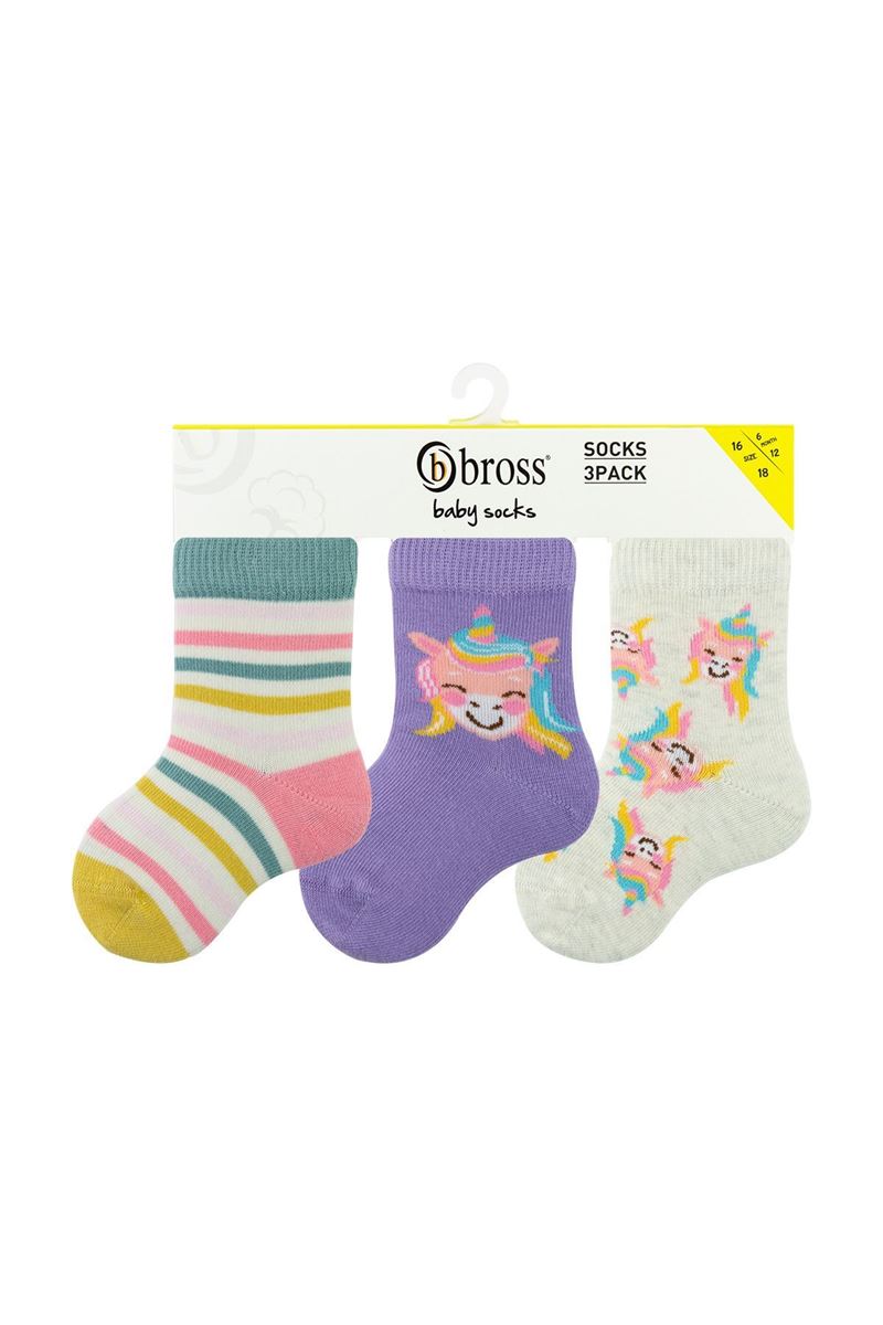 BROSS BABY GIRL ANKLE SOCKS PEG PATTERNED ASORTY