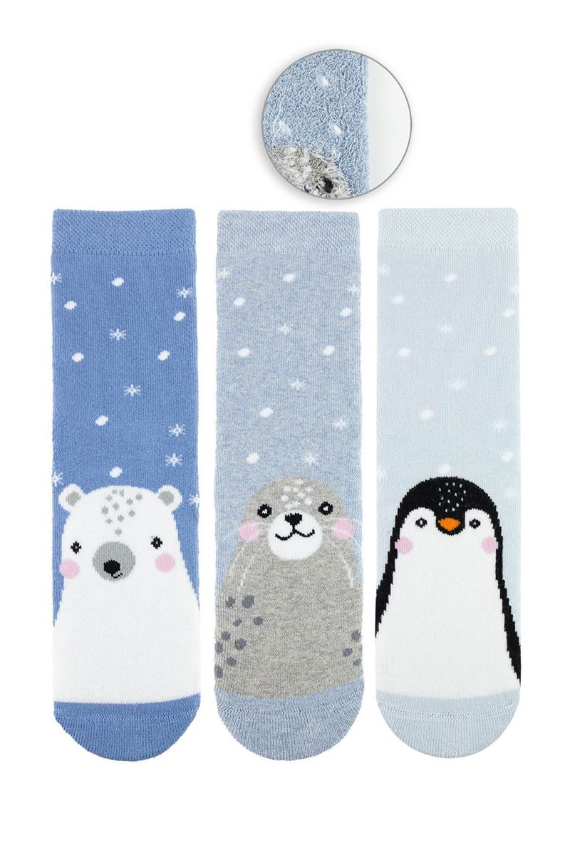 BROSS COLD ANIMALS BOYS’ TERRY SOCKS ASORTY