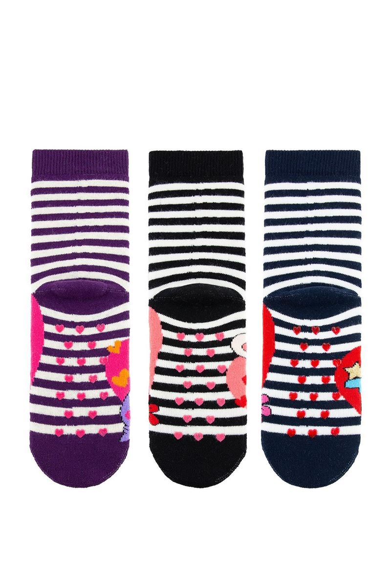 BROSS CUTE SMILING ANIMALS GIRLS’ TERRY SOCKS ASORTY