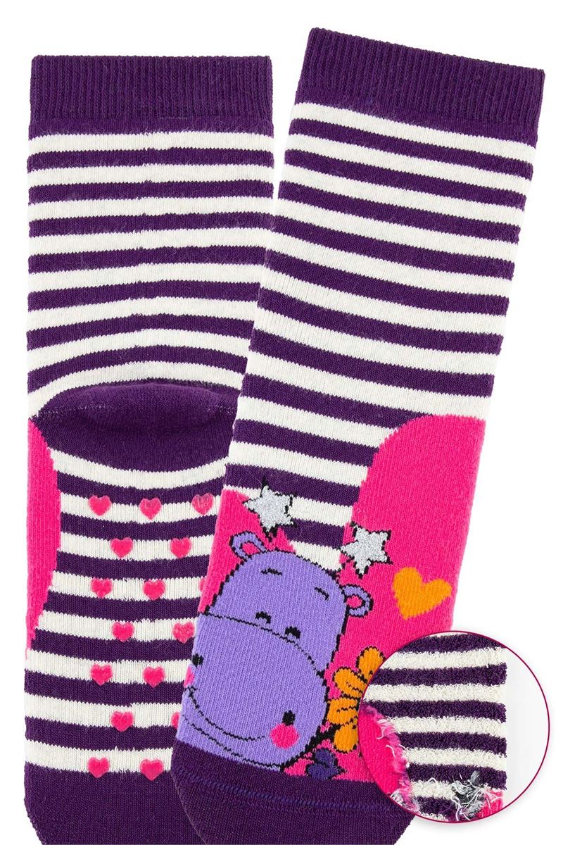 BROSS CUTE SMILING ANIMALS GIRLS’ TERRY SOCKS ASORTY