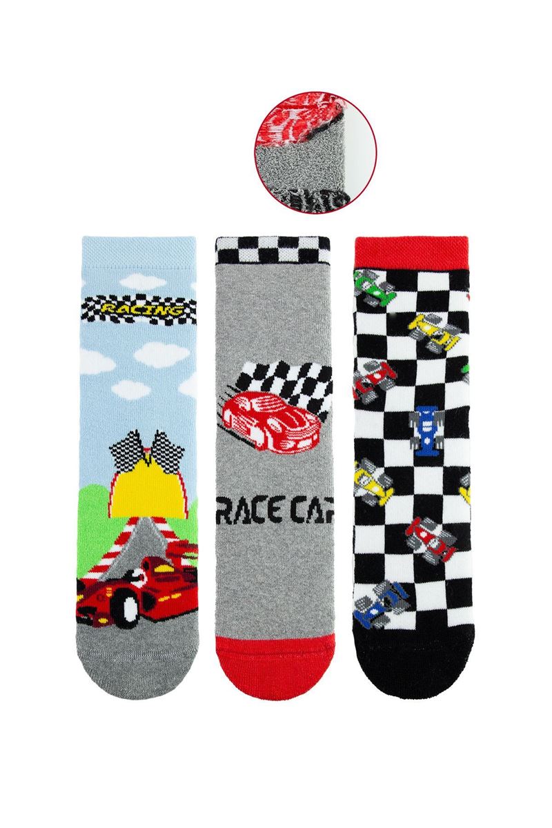 BROSS RACING CAR BOYS’ TERRY SOCKS ASORTY