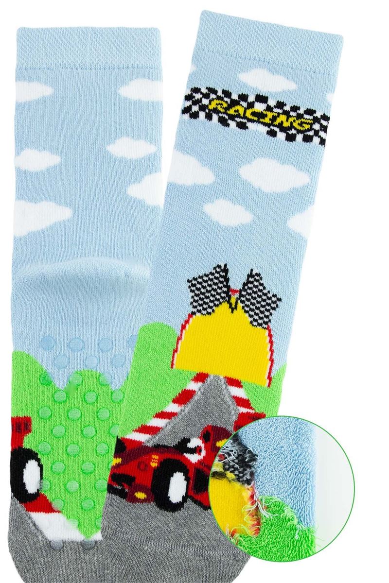 BROSS RACING CAR BOYS’ TERRY SOCKS ASORTY